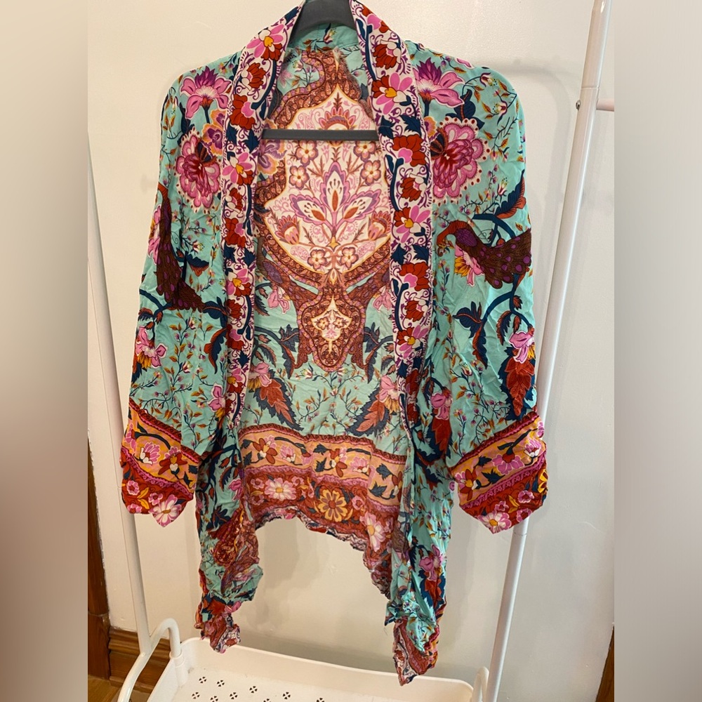 Kimono open cardigan throw